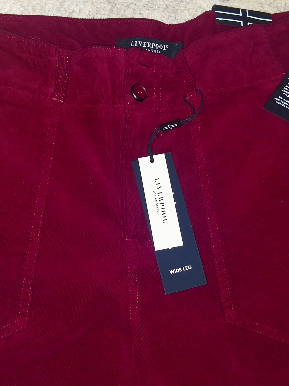 Liverpool Jeans Company Wide-Leg Corduroy Jeans in Deep Wine - Picture 4 of 10